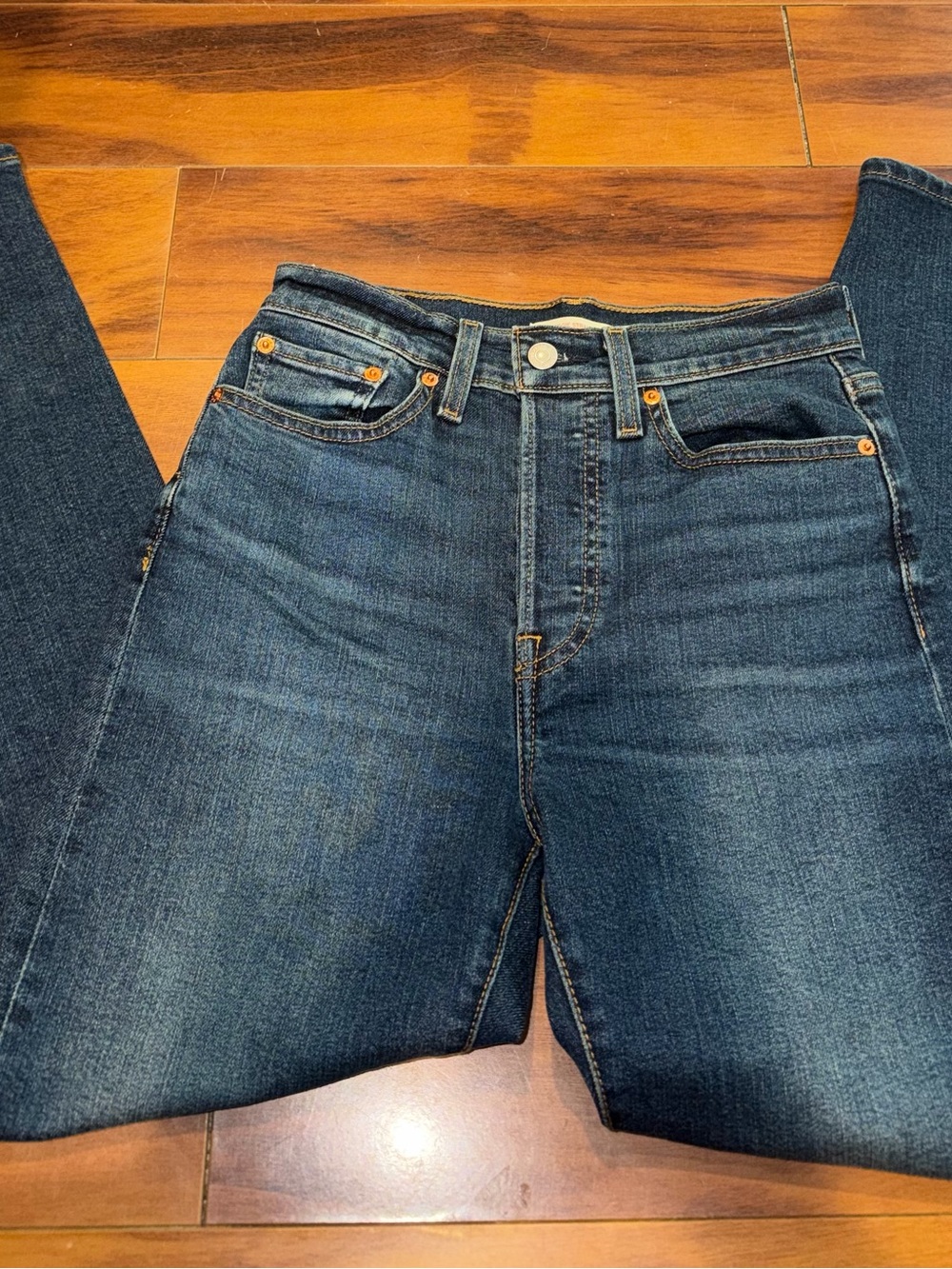 Levi Wedgie Straight Button Fly Jeans